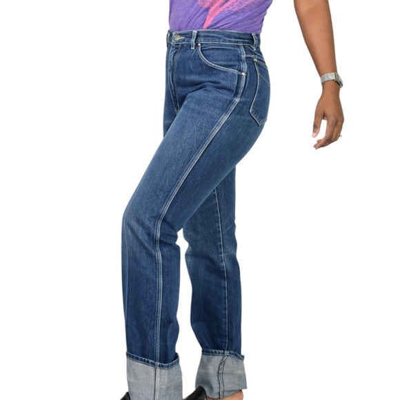 Vintage Gloria Vanderbilt Jean High Waist Straight Blue 80s Murjani Signature 27 - Picture 2 of 16